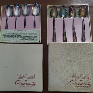 2 White Orchid Demitasse By Community  Sets